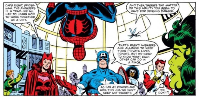 spidey and avengers panel
